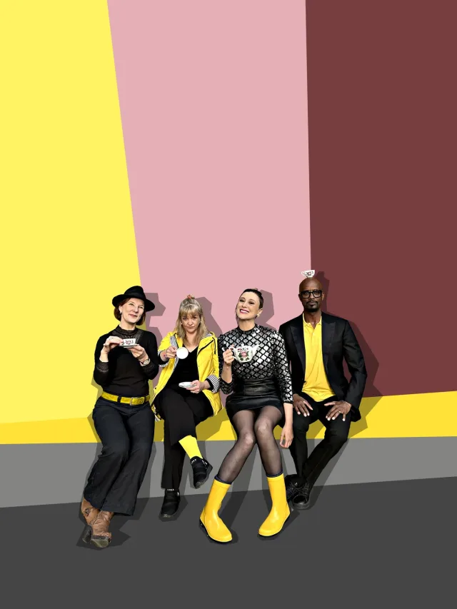 Dat Plattpack: Annie Heger, Insina Lüschen, Sabine Santjer und Yared Dibaba